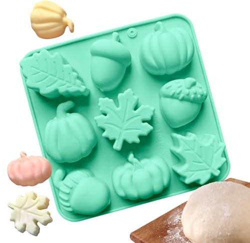Xijobido Teglia da forno in silicone, a forma di zucca, per cioccolato, decorazioni autunnali, strumenti artigianali per il Ringraziamento, resina, sapone, cioccolato, torte,