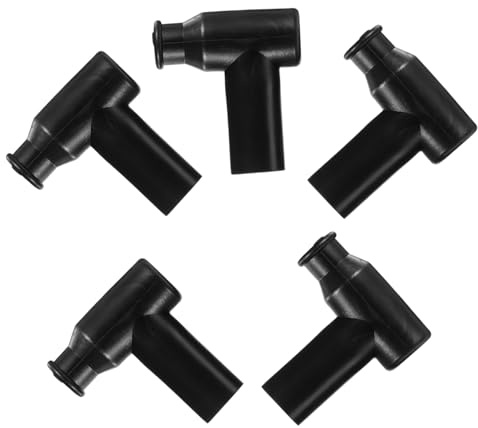 HAPINARY 5 pezzi Cappucci per Candele Accensione Neri Resistenti Temperature per Veicoli Racing e Isolanti per Protezione e Durata Prolungata