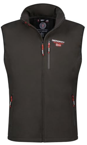 Geographical Norway VAKITO Homme – Softshell Sans Manches Coupe-Vent et Légère, Gilet Zippé Outdoor Idéal pour la Randonnée et les Activités Extérieures (Noir S)