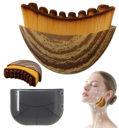 IWIDYA alpenfaser gesichtsbürste, lymphdrainage bürste gesicht - Lymphatische Kontur Gesichtsbürste, Lymphatische Gesichtsbürste -Trockene - Kinn und Kieferformung(A)