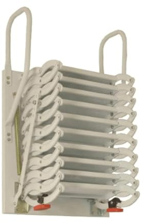 YPDJVLTI Wall Mounted Attic Ladder Manual Attic Stair Alloy Pull Down Loft Ladder Folding Retractable Staircase Telescoping Space-Saving(3.1-3.5m)