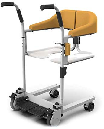 Shower Transport Wheelchair, Adjustable Toilet Rail Bathroom Safety Frame for Elderly, Handicap, Disabled, Seniors - Commode Chair for Bath and Toilet Use