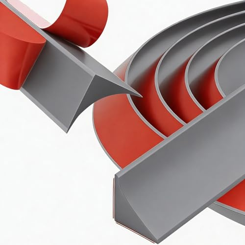 Zierleisten Selbstklebend, Sockelleiste Küche, Weichsockelleiste Selbstklebend, Deckenabschlussleiste, Flexibel Leisten für Küche, Wohnzimmer, Bad (Grau, 3m)