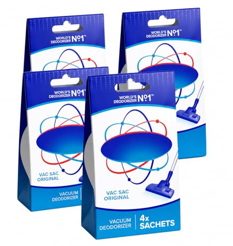 ZOPPER Vacuum Deodoriser Sachets Pack of 4 | Vacuum Cleaner Freshener for Eliminating Odours and Pet Smells, Carpet Freshener, Scent Solution for Long-Lasting Freshness