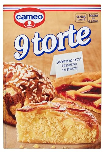 Cameo Preparato per 9 Torte, Facile da Preparare, la Confezione Contiene la Miscela per Impasto e Ricettario con le Ricette delle 9 Torte, Senza Coloranti e Senza Olio di Palma, 373 g