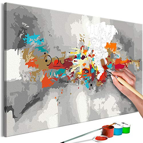 murando - Malen nach Zahlen Abstrakt bunt 50x40 cm Malset mit Holzrahmen auf Leinwand für Erwachsene Kinder Gemälde Handgemalt Kit DIY Geschenk Dekoration n-A-1006-d-a
