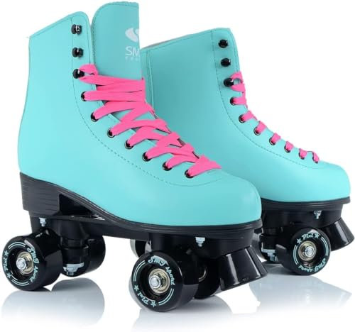 SMJ sport Damen Klassische Retro Rollschuhe | ABEC7 Kugellager | Mint Rosa Mädchen Classic Roller Skates Inliner Inlineskates | Gr. 35, 36, 37, 38, 39, 40, 41 (Türkis, 37)