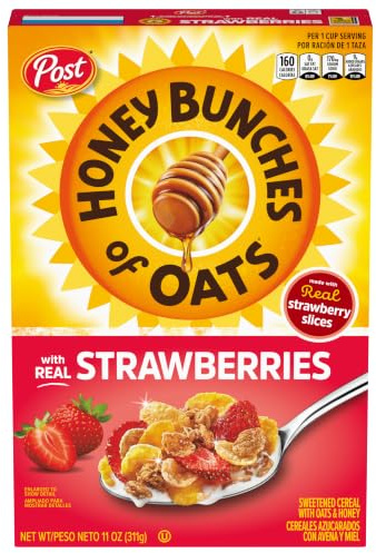 Honey Bunches of Oats with Real Strawberries, Breakfast Cereal 11 oz Box