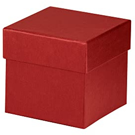 Rössler Geschenkbox mit Deckel | Box mit Deckel | Geschenkbox Geburtstag | Karton mit Deckel | Geschenk Box | Geschenkkarton mit Deckel | Maße: 105x105x105mm | Farbe: Rot
