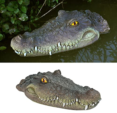 MONT PLEASANT Pond Floating Alligator Head Decoy, Outdoor Alligator Pool Float Fake Gator Head Decorations Duck Deterrent, Crocodile Head for Pond Decor, Pond Decorations, Pool Garden Accessories