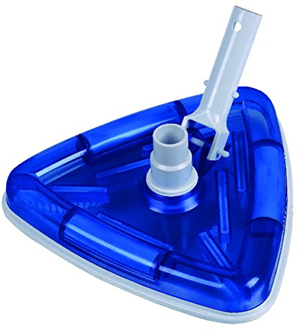 VERDELOOK | Testa Aspirafango Triangolare Deluxe Trasparente, per Tutti i Tipi di Piscina, Tubo di Aspirazione Non Incluso