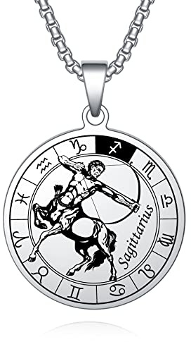YOTHIWAD Sternzeichen kette Edelstahl Hochwertig Wasserdicht Sternzeichen Anhänger Halskette Astrologie Horoskop Schmuck Geburtstag Geschenk