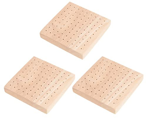 BESTonZON 3pièces Présentoir à Sucettes Bois Multi-trous Support Stable Et Portable Pour Cake Pops Snack Et Buffet Anniversaire Finition Lisse Sécurisée Pour Fêtes Et Événements