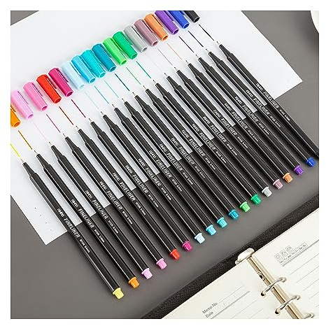 AIHAO Fineliner Pen, Color Pens for Drawing, Calendar, Coloring, Writing, Note Taking, Journaling,18ct Colors Fine Line Porous Fine Point Markers, School Office Teacher Art Supplies