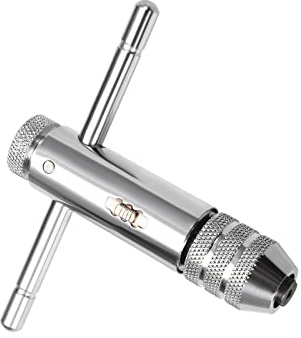 CoCud Gewindebohrer Griff Passt M3-M8 / 2mm-9mm Zapfstellen Größe 85mm Körper Verchromt T-Handgriff Einstellbar Schraubenschlüssel Reibahlen Hand Werkzeug