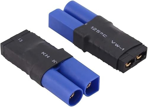 YUNIQUE GREEN-CLEAN-POWER - 2er Set EC5 auf TRX Stecker Adapter | Für Flytec Akku, Syma X5C, Drohne Akku 3,7V | Konvertiert EC5 zu TRX, Blau, Silikon