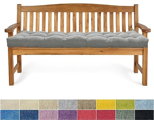 PHUSTJKL Bankauflage Bankkissen 140X50X6CM Sitzkissen für Bank rutschfeste Bankpolster Gartenbankkissen Rückenkissen Schaukel Stuhlkissen für Outdoor/Indoor Gartenmöbel Terrasse-Grau