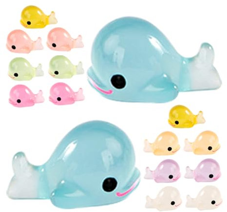 Milisten 16St Mikrolandschaft leuchtender Delfin realistische Meerestierfiguren leuchtende Miniatur buchattrappe deko bücherregal deko Tiere Kunsthandwerk kleine Tierfiguren Kleiner Delphin