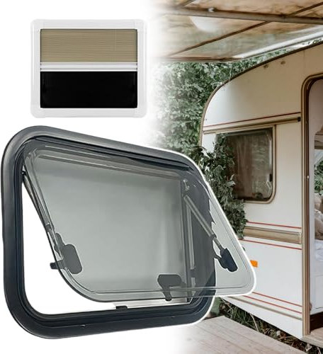 pealiritansemen RV Camper Trailer Van Window, RV Ventilation Windows, With Integrated Roller Blind And Fly Screen, Suitable For RVs, Campers, Caravans, Trailers, Conversions,600X500mm