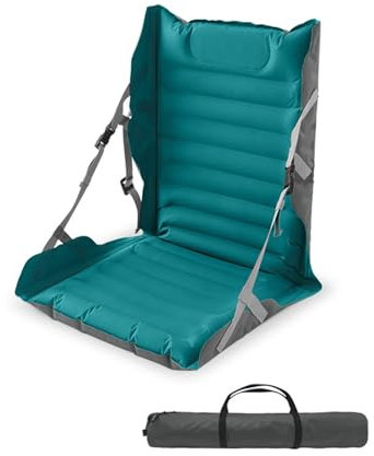 2er Set Strandliege Aufblasbar Outdoor-Sonnenbad-Strandmatte Kissen Strandstühle Mit Verstellbarer Rückenlehne Relax Liegestuhl Outdoor Faltbar Für Tragbare Reisen Camping ,One Size, Jade Blue