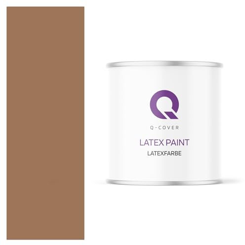 Q-COVER Latexfarbe 2L Braun – Matte Innenfarbe für Wand & Decke, Klasse 3, Hohe Deckkraft, Scheuerfest