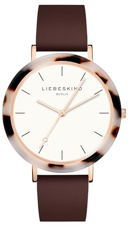 Liebeskind Berlin Damen Armbanduhr – Rundes Gehäuse mit gemustertem Acetat-Topring