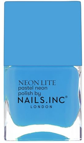 Nails Inc - SEABRIGHT STREET Neon Nagellack - Pastell-Neon Blau - Langanhaltende Formel & Glänzendes Finish - Tierversuchsfrei & Einfach Anzuwenden - Perfekte Maniküre, trendige Nail Art