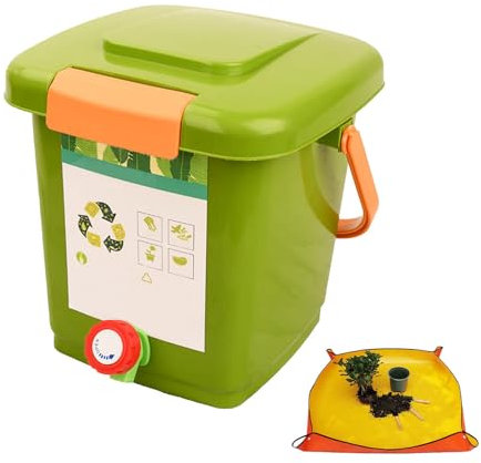 Compostiera da cucina, 5 galloni, per esterni e interni, comodo riciclaggio e smaltimento dei rifiuti alimentari, design elegante per uso domestico