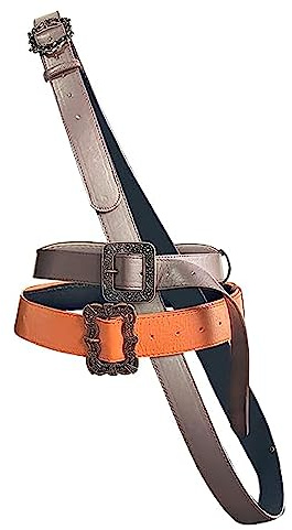 Cyborey Cintura pirata da uomo medievale vintage cintura in pelle marrone Halloween costume accessori di scena, marrone, M