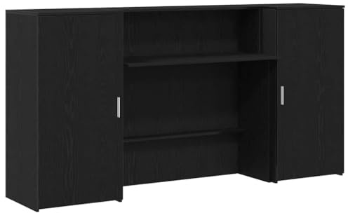 vidaXL Empfangstheke Schwarz Eichen-Optik 200x50x103,5cm Holzwerkstoff