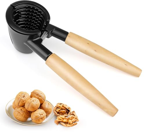 NEUTYPECHIC Nussknacker Walnüsse Holzgriff, Nussknacker Haselnüsse Robust und Langlebig, Walnussknacker mit Arbeitssparender Feder, Nußknacker Geeignet zum Schälen von Walnüssen