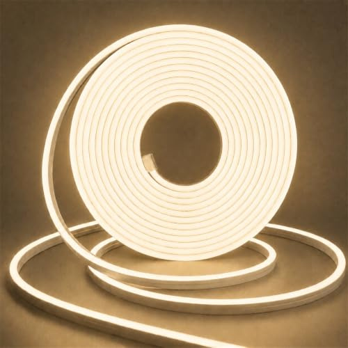 LED Neon Flexible 220V,Cinta LED Regulable 3 M,IP65 Impermeable Luz de Tira COB Blanca Natural 4000K,Alto Brillo Tira de LED COB con Fuente de Alimentación,Para Decoración del Hogar,Cocina,Espejo