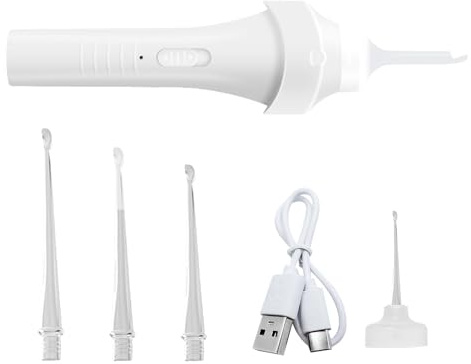 Tuxxjzm Kit per la pulizia delle orecchie, strumento elettrico per la pulizia delle orecchie con LED, dispositivo portatile riutilizzabile per famiglia, bambini, adulti, bambini, bambini, bambini