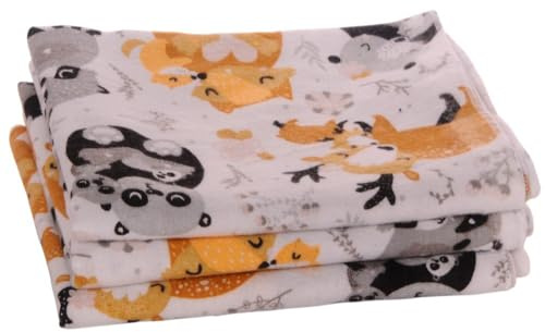 Baby Spucktücher 4er Pack Flanellwindeln 60x80cm Flanelltücher bunt Mulltücher Neugeborene Jungen Mädchen Baumwolle Babyausstattung Geschenk Geburt Stilltücher Erstausstattung weich saugfähig
