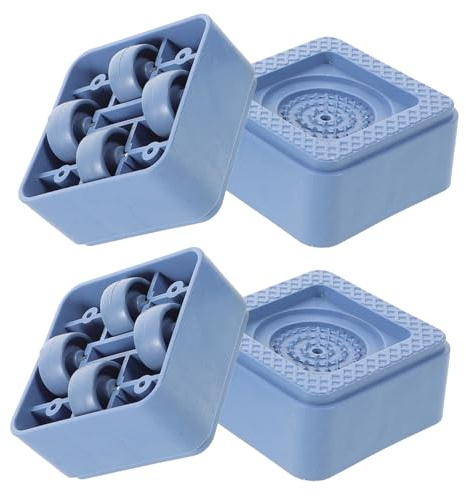 EXQUIMEUBLE Lot De 4 Patins Antidérapants Amovibles pour Lave-Linge Et Sèche-Linge, Socle Anti-Vibrations Réglable, Coussinets Stabilisateurs en Caoutchouc pour Supports Électroménagers