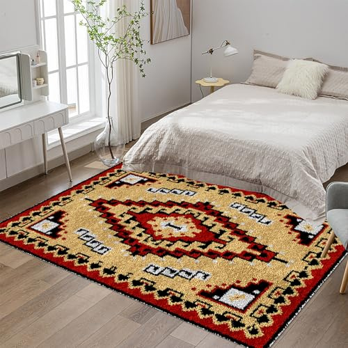 Tehocwiz 80x115 cm Knüpfteppich Zum Selber Knüpfen Großer, Knüpfen Set, Teppich Knüpfen Set Erwachsene, Knüpfset Latch Hook Kit Handarbeiten Anfänger Teppich Making Kit zum Selber Knüpfen Teppiche