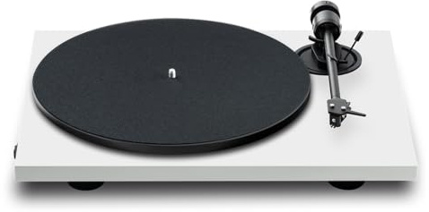 Pro-Ject E1.2, tocadiscos de nivel básico Plug & Play con control electrónico de velocidad, fuerza de seguimiento preestablecida, equipado con cartucho de fono Pick It MM E (blanco)