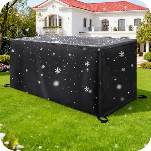 KADING Gartenmöbel Abdeckung Winterfest 190x160x30cm/LxWxH Abdeckplanen Schutz für Terasse Rechteckig Gartentischabdeckung für Gartenmöbel Sets, 420D Oxford Gewebe Terrasse Schutzhülle