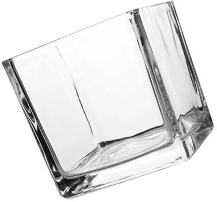 Dekorative Glasvase Rechteckig aus Glas, Würfelförmig, Modern | Hydroponische Präsentation, für Wohn und Esszimmer, Schlicht und Chic