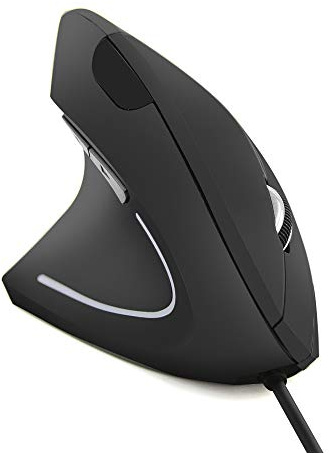 Mouse per mancini, mouse ergonomico verticale con cavo USB, 800/1200/1600 DPI, ottico, 6 pulsanti, per gaming, tunnel carpale, portatile, leggero, per PC, laptop, computer desktop, Mac (lunghezza cavo
