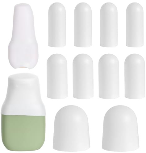 Sorcristy Lot de 10 couvercles de bouteille en silicone réutilisables pour voyage, taille voyage, manchons élastiques, anti-fuite, pour hommes et femmes, accessoires de toilette
