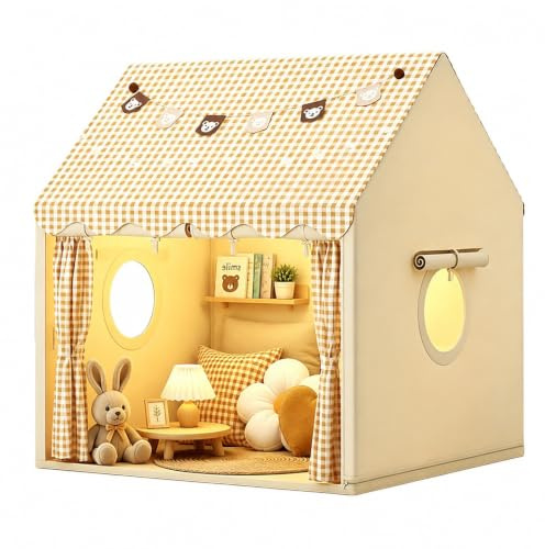 CAIEJSAEN Kids Tent Kids Indoor Playhouse Tents with Lights Spacious Spacious Kids Tents 120x100x130cm Play Tent with Windows Large Portable for House Outdoor Playground
