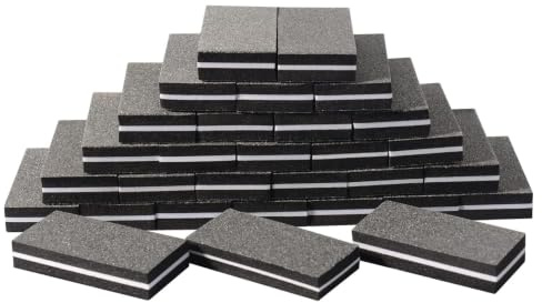 Diesisa Buffer Block Lima de uñas 100/180 grano para uñas acrílicas 30 Nero | Doble cara Buffer Block Lima de uñas - bloque de pulido medio, esponja Buffer Block para uñas de gel y uñas acrílicas
