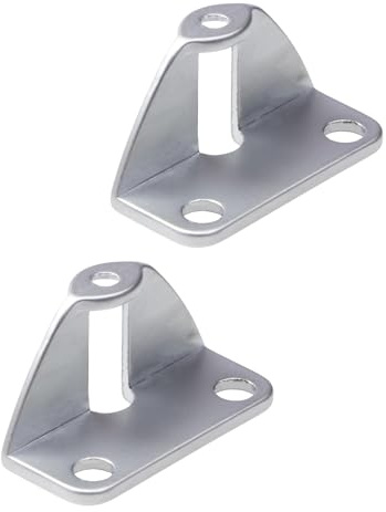 Gedotec Faltschiebetür-Befestigung | 2 Stück - Adapter für Falttüren-Griff | Türdicke 20 mm | Zinkdruckguss verchromt matt | Möbelgriff für Schiebetüren | Griffadapter zum Anschrauben