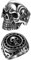 OIDEA 2 Stück Edelstahl Ring für Männer Jungen Skull Biker Ringe, Silber schwarz Retro Charm Punk Rock Schädel Herrenring Edelstahlring Bandring Ringgrößen 71 (22.6)