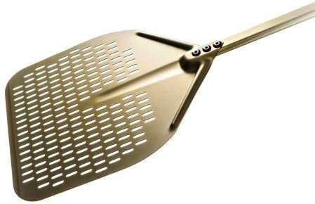 Pelle à pizza rectangulaire 33 x 33 manche 150 mm perforé en aluminium Gold AV-32RF