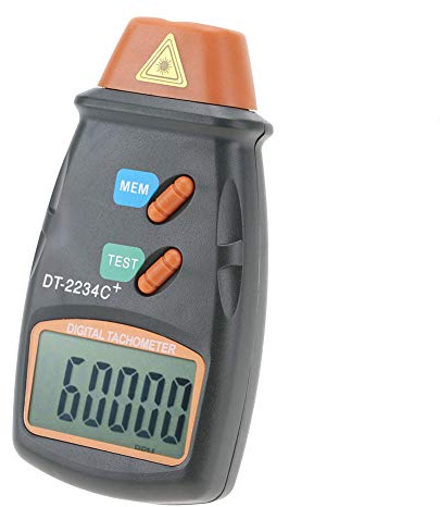 DT-2234C + Digitaler Lasertachometer 2,5 U/min - 99.999 U/min Berührungsloser LCD-Fototachometer mit Taschenanzeige, Mini-Drehzahlmesser,Infrarot- und -Thermometer