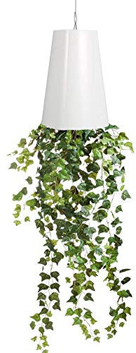 Jardinière Plante Suspendue Pots De Fleurs À L'envers pour Jardin Maison Boutique Décoration Pot À Fleurs pour Suspendre (Weiß)
