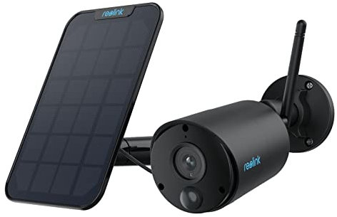 Reolink Solar Security Camera Outdoor, Smart Detection, Battery Operated Camera, 2-Way Audio, SD Card/Cloud Storage, Home Security Camera, Works with Alexa, Argus Eco+Solar Panel, Black