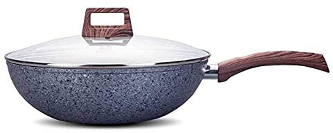 ZXFDMSWJ Wok Pan Wok Antiadherente, Wok Antiadherente, Wok multifunción doméstico, Adecuado para Cocina de inducción, Estufa de Gas Wok Wok Pan Antiadherente de inducción (Size : 32cm)